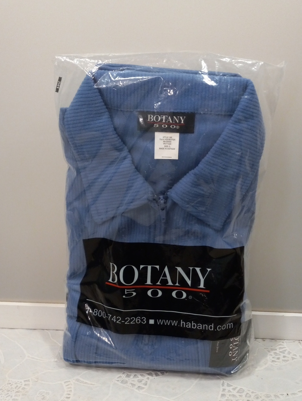 Men's Blue Corduroy Zip-pajama Set